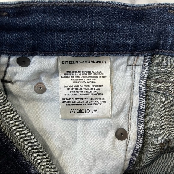 Citizens of Humanity rocket crop high rise skinny jeans raw hem size 26 - Picture 10 of 12